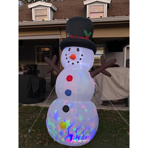 🆕8FT Christmas Inflatable Snowman with Colorful Button Outdoor Decoration - Picture 2 of 9
